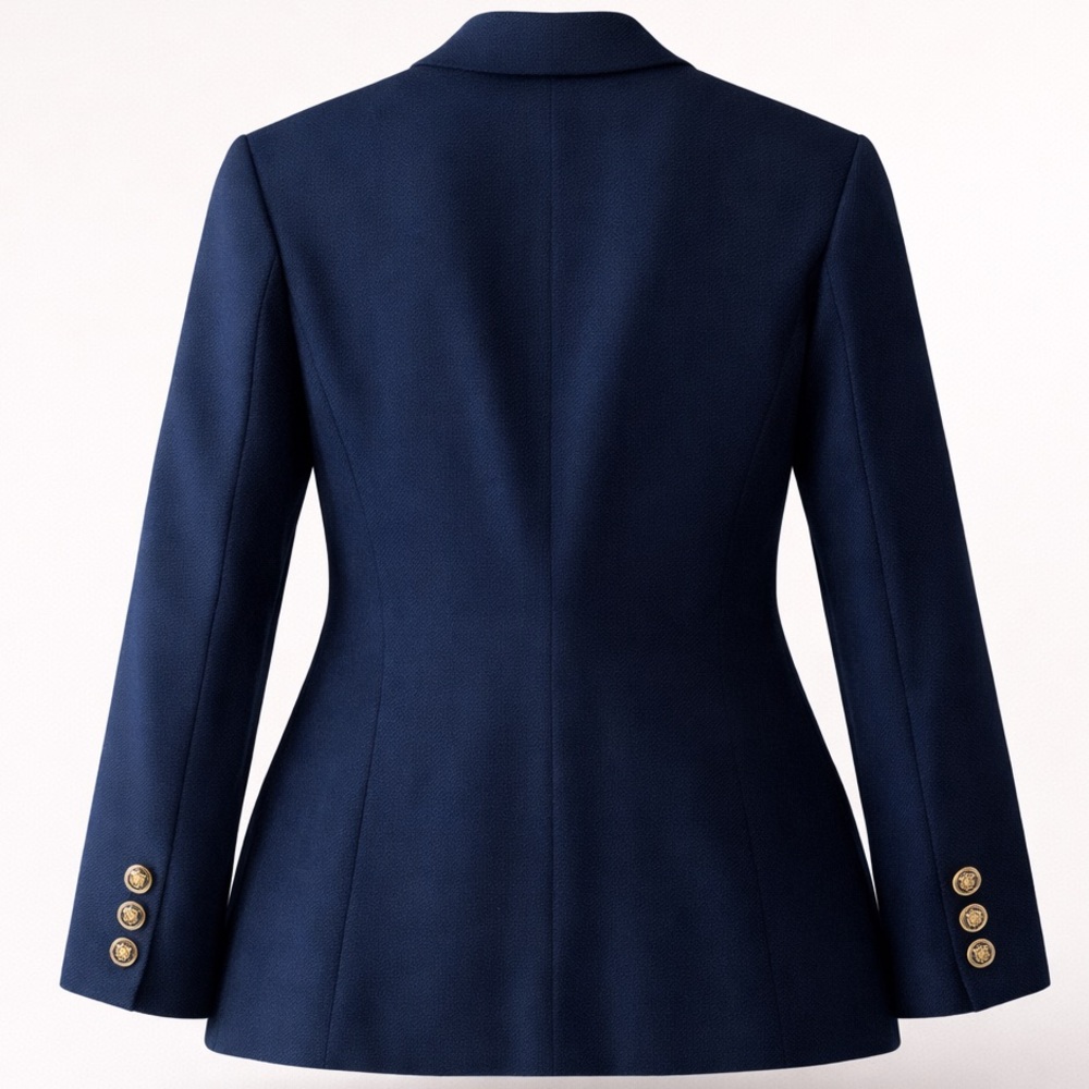 Vintage 70s Pendleton Gorgeous Classic Navy Blue 100% Virgin Wool Blazer, Sz 10 - Picture 4 of 15